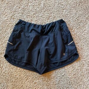 Black Athletic Shorts with Reflective Accents